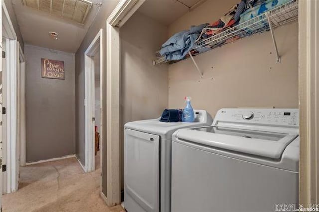 503 Westpine Dr, Hot Springs, AR 71913 - laundry room featuring washing machine and dryer and light colored carpet