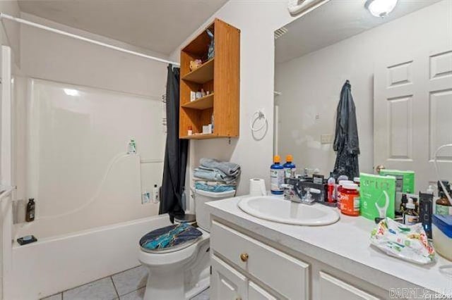 503 Westpine Dr, Hot Springs, AR 71913 - bathroom with tile patterned floors, vanity, shower / bathtub combination with curtain, and toilet