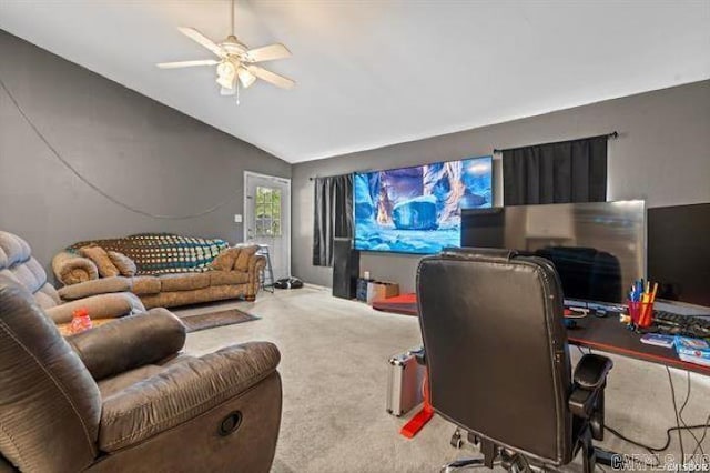 503 Westpine Dr, Hot Springs, AR 71913 - office featuring carpet, ceiling fan, and vaulted ceiling