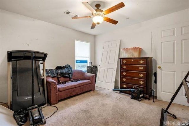503 Westpine Dr, Hot Springs, AR 71913 - workout room with carpet and a ceiling fan