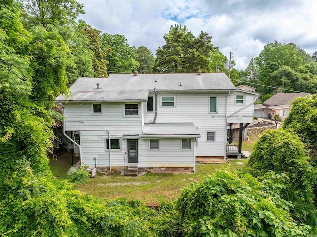 169 Crest St, Hot Springs, AR 71901 - back of property featuring entry steps and a lawn