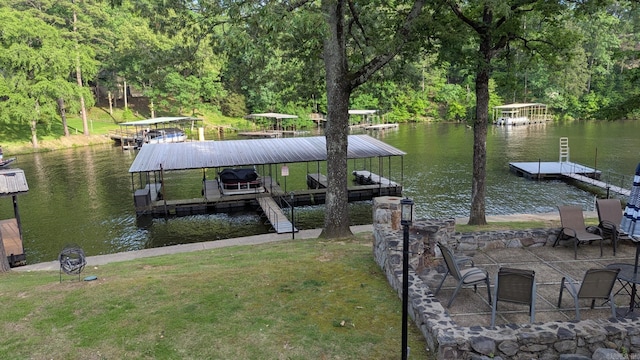 1201 Airport Rd Unit C12, Hot Springs, AR 71913 - dock area with a water view and a wooded view