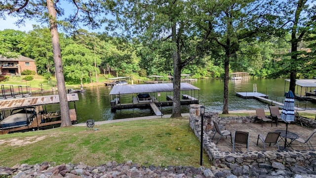1201 Airport Rd Unit C12, Hot Springs, AR 71913 - dock featuring a water view and view of wooded area