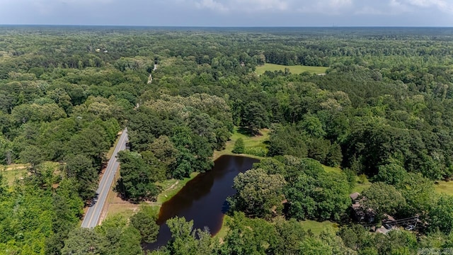 9425 Hogue Rd, Mabelvale, AR 72103 - aerial view of property and surrounding area with a forest and a large body of water