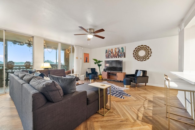 740 Weston Rd Unit 512-C, Hot Springs, AR 71913 - living area with ceiling fan and baseboards