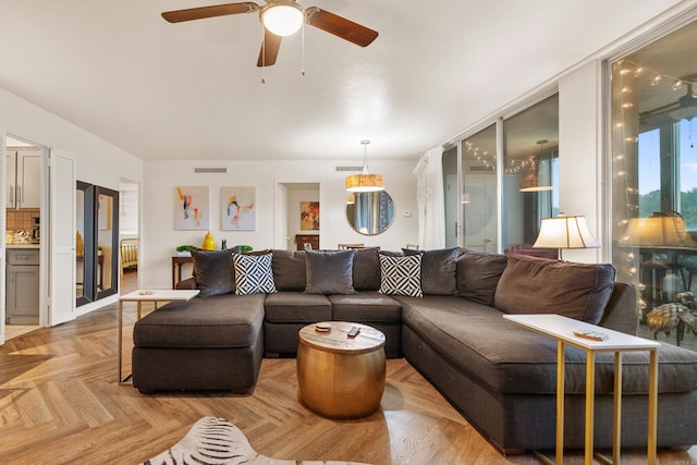 740 Weston Rd Unit 512-C, Hot Springs, AR 71913 - living room with a ceiling fan