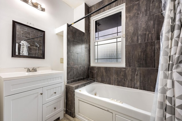 2118 S Battery, Little Rock, AR 72202 - bathroom featuring a bathtub, curtained shower, and vanity
