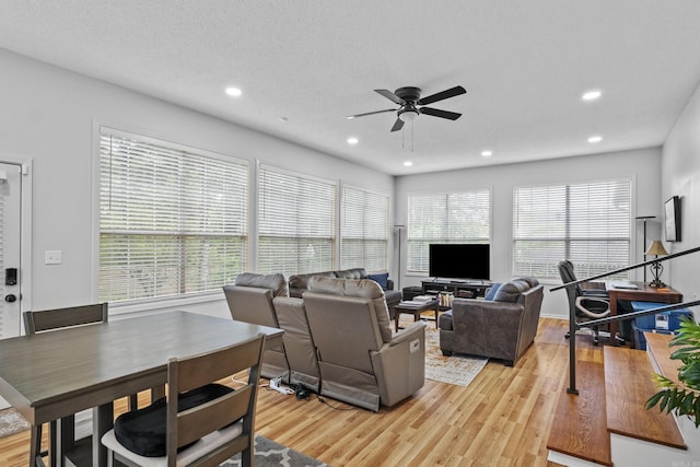 4812 Randolph Rd, North Little Rock, AR 72116 - living room with a ceiling fan, recessed lighting, and light wood finished floors