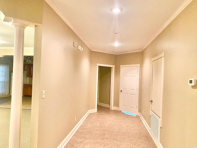 334 Grant 190009, White Hall, AR 71602 - corridor with ornamental molding, baseboards, and light tile patterned floors
