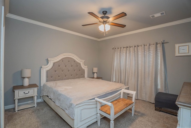 766 Mango Loop, Austin, AR 72007 - bedroom featuring carpet flooring, crown molding, a ceiling fan, and baseboards
