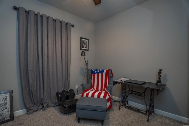 766 Mango Loop, Austin, AR 72007 - living area with a ceiling fan, carpet floors, and baseboards