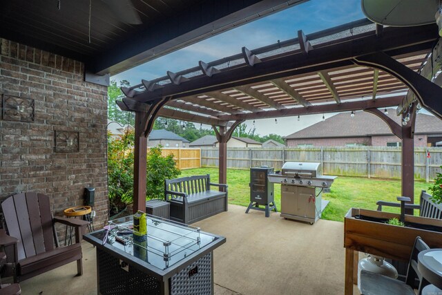 766 Mango Loop, Austin, AR 72007 - view of patio / terrace with a pergola and a grill