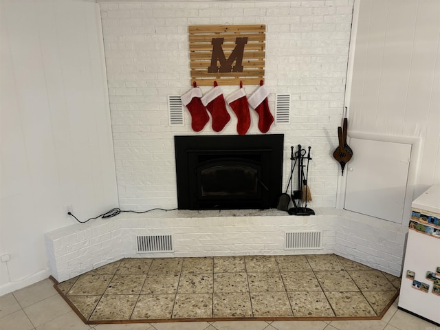 detailed view of a fireplace