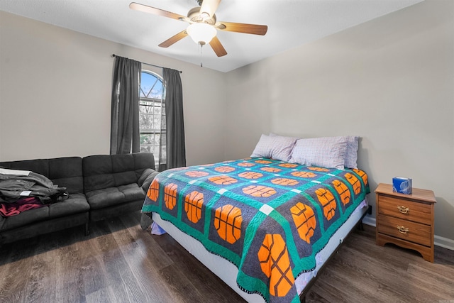 11801 Pleasant Frst, Little Rock, AR 72212 - bedroom featuring wood finished floors, a ceiling fan, and baseboards