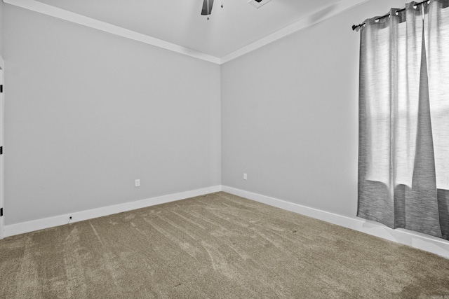 81 Fletcher Ridge Dr, Little Rock, AR 72223 - empty room featuring carpet, ceiling fan, baseboards, and crown molding