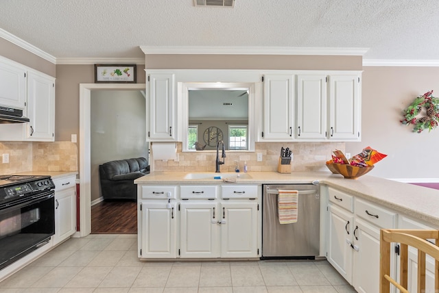 1 Forest Brook Ct, Little Rock, AR 72211 - kitchen featuring stainless steel dishwasher, a sink, stove, light countertops, and a textured ceiling