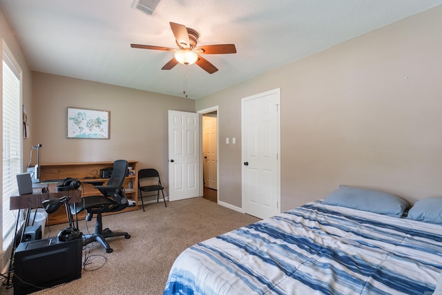 1 Forest Brook Ct, Little Rock, AR 72211 - carpeted bedroom featuring an office area, a ceiling fan, and baseboards