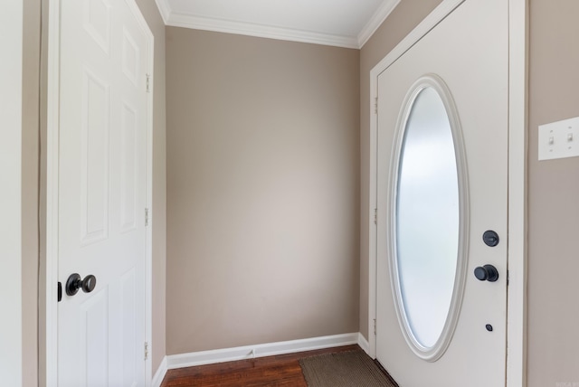 1 Forest Brook Ct, Little Rock, AR 72211 - foyer with dark wood-style floors, ornamental molding, and baseboards