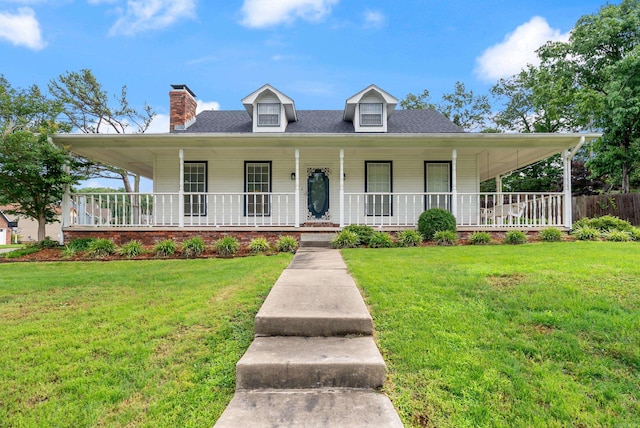 1 Forest Brook Ct, Little Rock, AR 72211 - farmhouse inspired home featuring a porch, a chimney, and roof with shingles