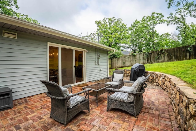 8010 Iowa Dr, Little Rock, AR 72227 - view of patio / terrace with a grill and an outdoor living space