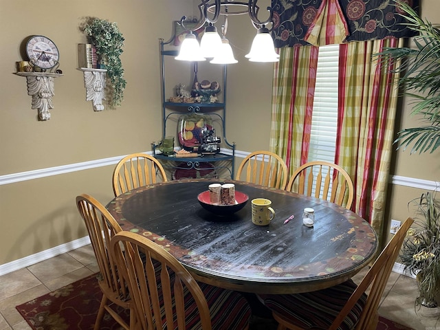 284 Grant 167077, Sheridan, AR 72150 - tiled dining room featuring baseboards and a chandelier