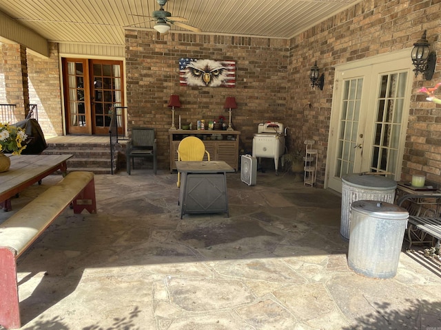 284 Grant 167077, Sheridan, AR 72150 - view of patio / terrace featuring french doors and ceiling fan