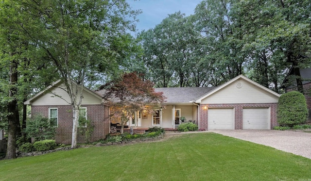 914 Cartier Ln, Little Rock, AR 72211 - ranch-style house featuring a garage, brick siding, and a front lawn