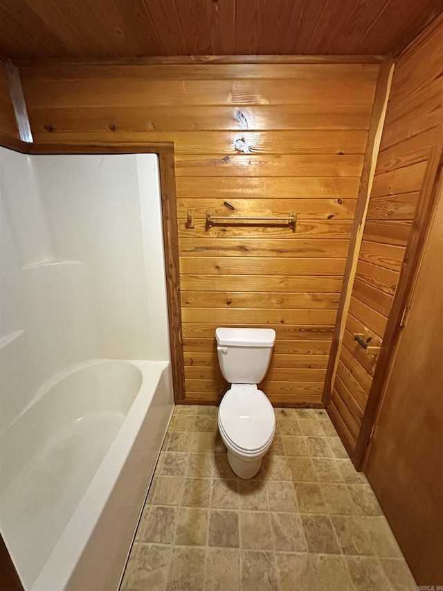 540 Polk Rd 78, Mena, AR 71953 - full bathroom with toilet, wood ceiling, and wood walls