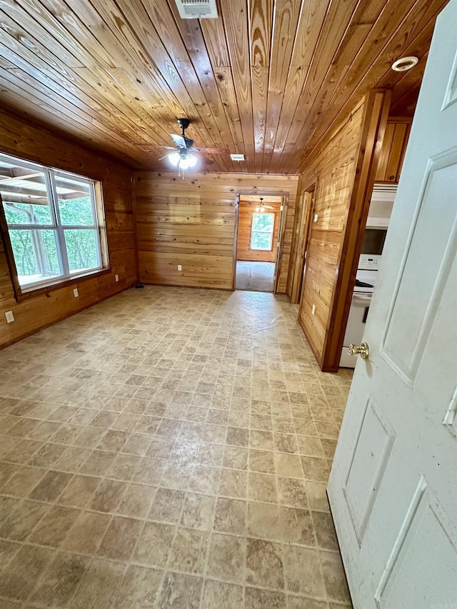 540 Polk Rd 78, Mena, AR 71953 - unfurnished room featuring wooden walls, wood ceiling, and a ceiling fan