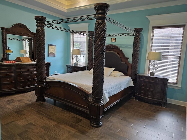 23 Whispering Dr, Alexander, AR 72002 - bedroom featuring ornamental molding, multiple windows, wood finished floors, and baseboards