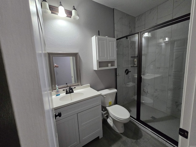 23 Whispering Dr, Alexander, AR 72002 - bathroom with toilet, a stall shower, and vanity