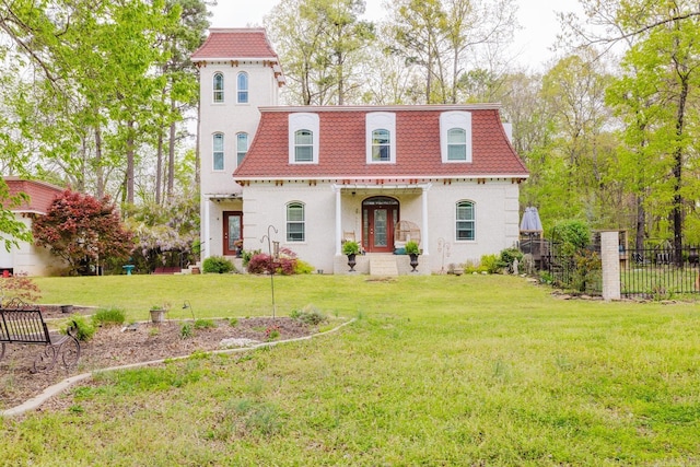 1112 Lawrence Ln, Benton, AR 72019 - view of front facade with mansard roof and stucco siding