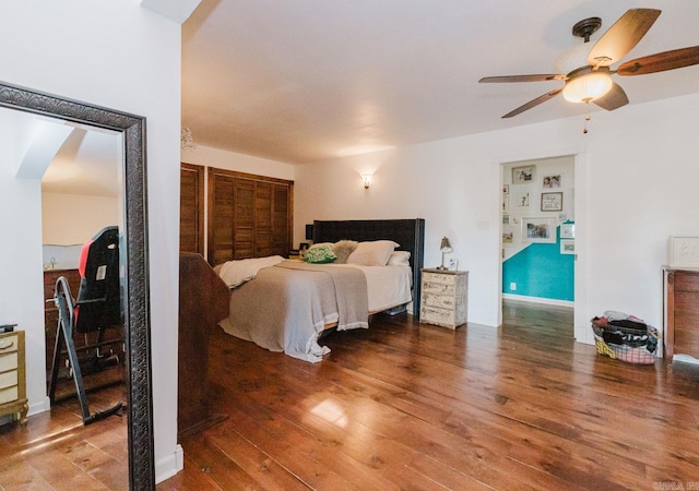 1112 Lawrence Ln, Benton, AR 72019 - bedroom featuring wood finished floors and a ceiling fan