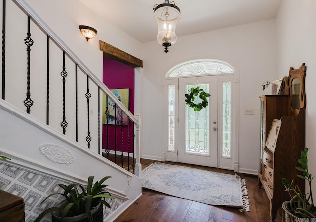 1112 Lawrence Ln, Benton, AR 72019 - foyer featuring wood-type flooring and stairs