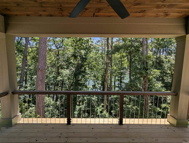 80 Stone Cir, Greers Ferry, AR 72067 - deck featuring a ceiling fan