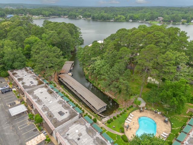 100 Discovery Bay Ln Unit 6, Hot Springs, AR 71913 - aerial view of property and surrounding area featuring a large body of water and a heavily wooded area