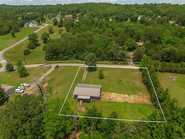 64 Castleberry Rd, Greenbrier, AR 72058 - aerial overview of property's location featuring a forest and property parcel outlined