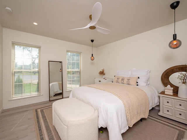 15 Brandywine Ln, Little Rock, AR 72227 - bedroom with baseboards, a ceiling fan, and recessed lighting
