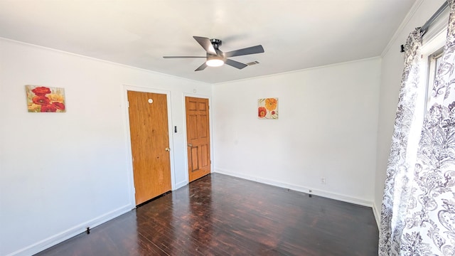401 W S St, Benton, AR 72015 - unfurnished room with wood finished floors, a ceiling fan, baseboards, and crown molding