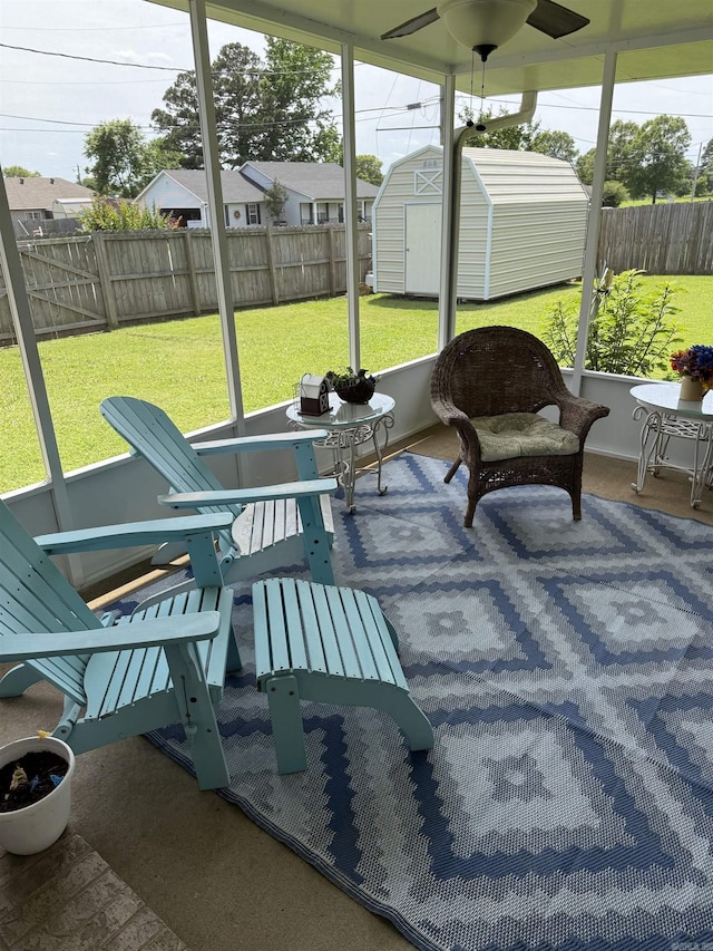 605 Shani Dr, Beebe, AR 72012 - sunroom / solarium featuring ceiling fan