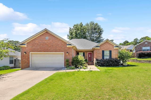 2806 Sundance Cir, Benton, AR 72015 - view of front of property with a front lawn, brick siding, a garage, and concrete driveway