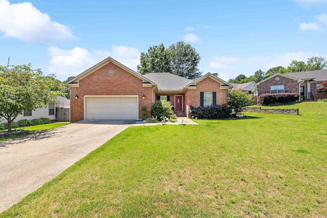 2806 Sundance Cir, Benton, AR 72015 - single story home with a garage, brick siding, concrete driveway, and a front yard