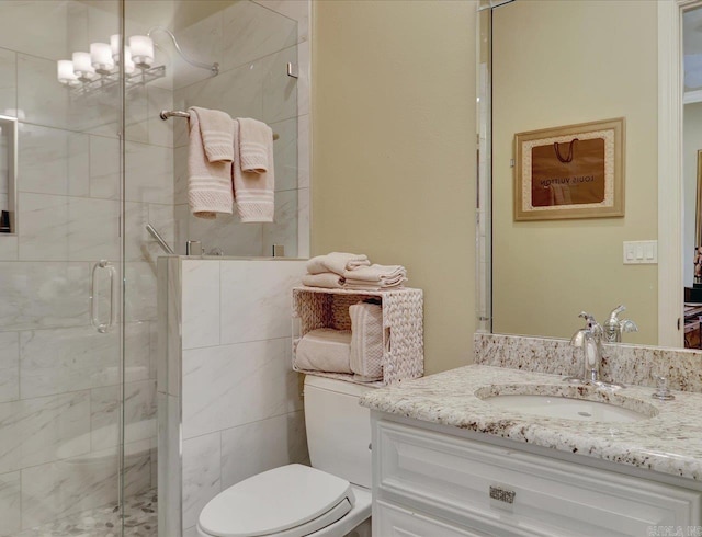 130 Grand Isle Unit 3F, Hot Springs, AR 71913 - bathroom with toilet, a shower stall, and vanity