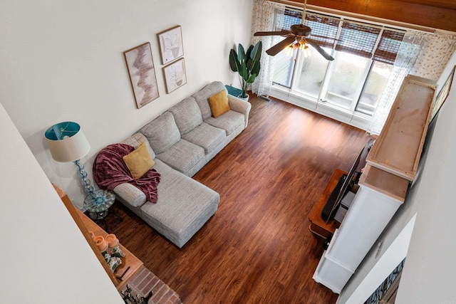 90 Silver Point Dr, Mount Ida, AR 71957 - living area with a ceiling fan and wood finished floors