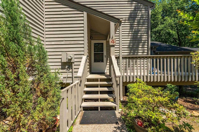 90 Silver Point Dr, Mount Ida, AR 71957 - property entrance featuring a wooden deck