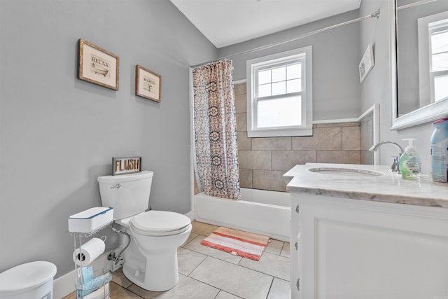 219 W D Ave, North Little Rock, AR 72116 - bathroom with toilet, plenty of natural light, vanity, and tile patterned floors