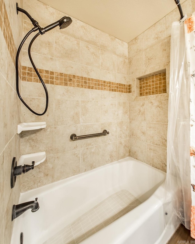 21221 Unicorn Ln, Roland, AR 72135 - full bathroom featuring shower / bathtub combination with curtain