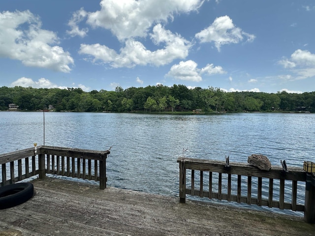 33 W Lakeshore Dr, Cherokee Village, AR 72529 - dock area featuring a water view and a forest view