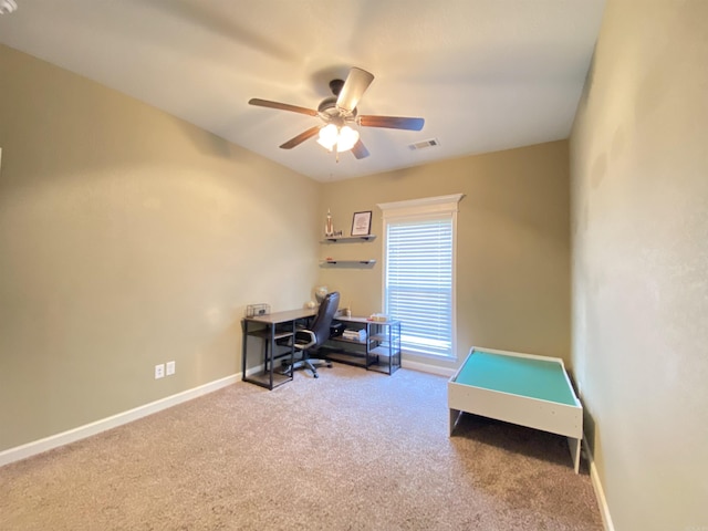 3008 Lilly Ln, Benton, AR 72019 - office with a ceiling fan, carpet flooring, and baseboards