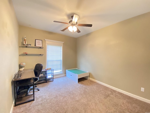 3008 Lilly Ln, Benton, AR 72019 - office with a ceiling fan, carpet flooring, and baseboards